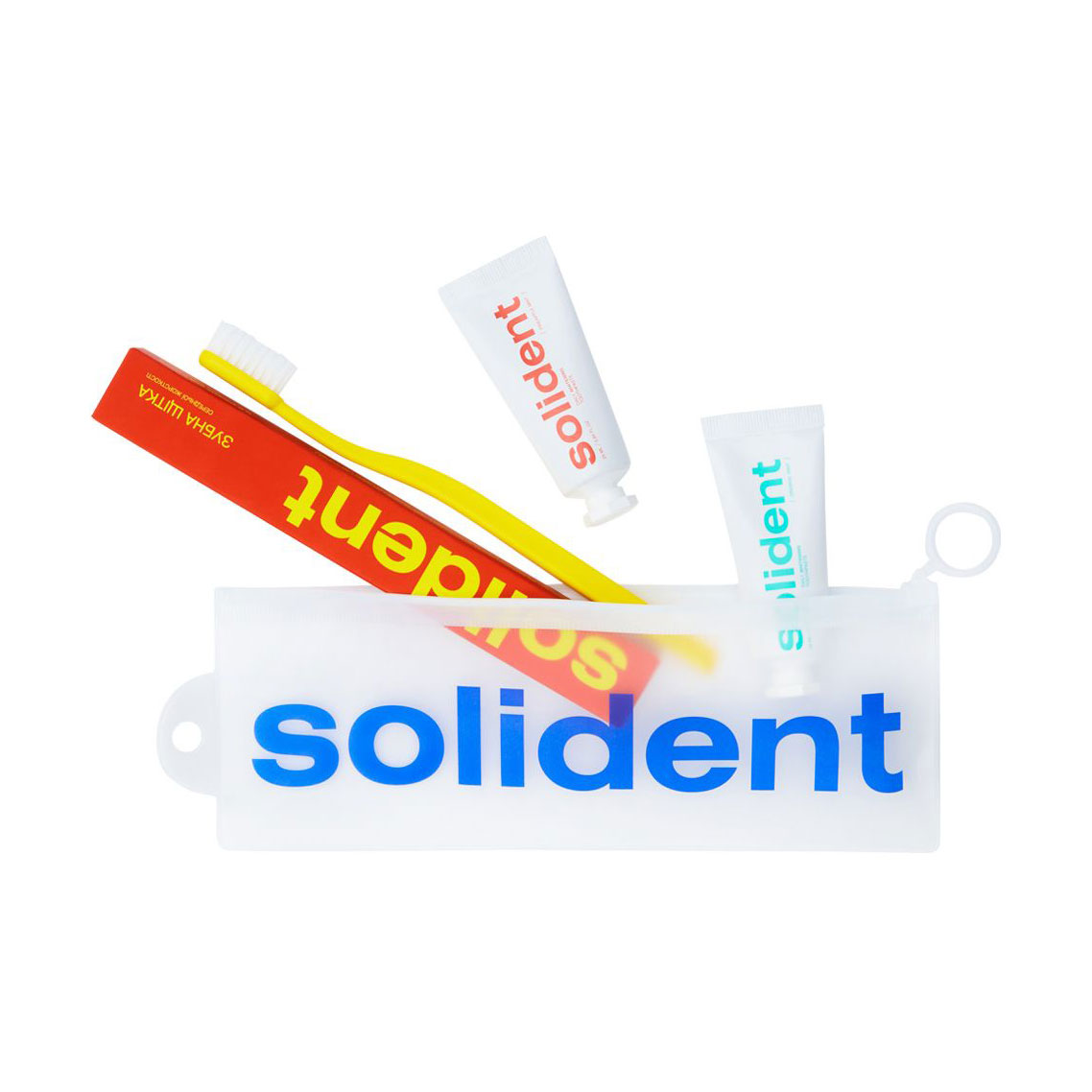 Набір для подорожей Solident Mint &amp; Pineapple (зубна паста, 2*25 мл + зубна щітка, 1 шт + косметичка, 1 шт)